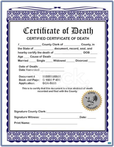 Премиум Скачать Certified Certificate Death Photoshop Шаблон