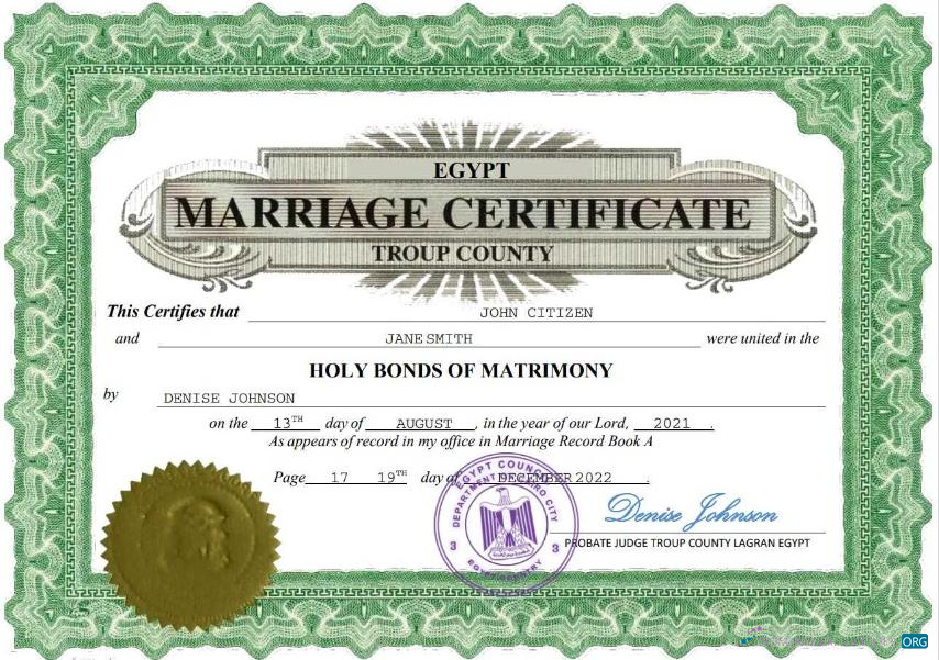 Премиум Скачать Египет Marriage Certificate Word и PDF Шаблон Photoshop Шаблон