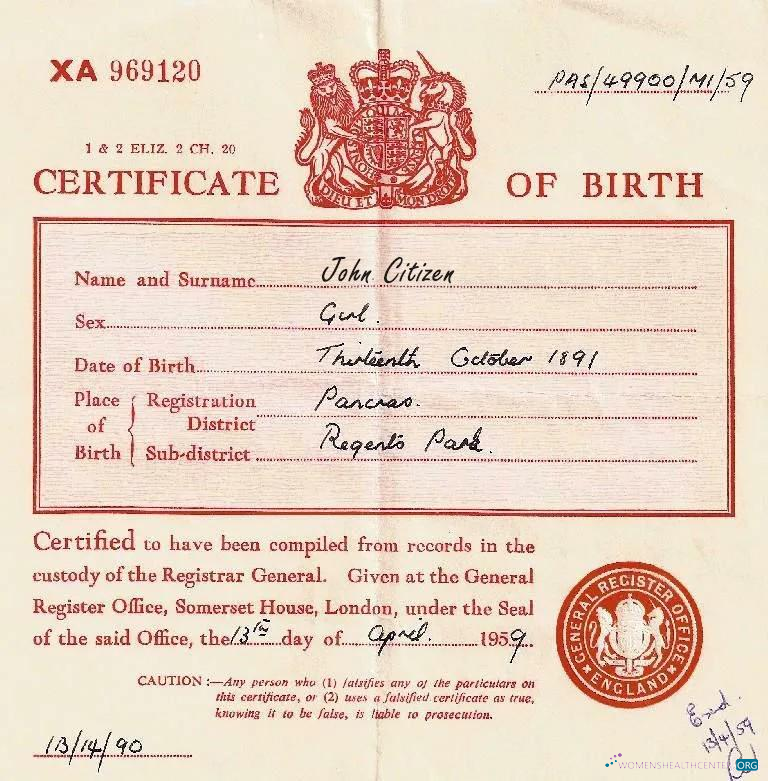Качественный Скачать England Register Office London Birth Certificate Photoshop Шаблон