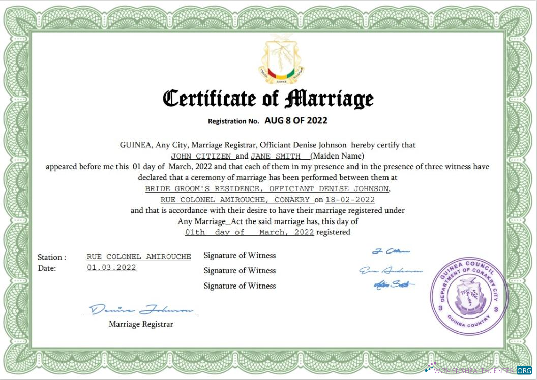 Премиум Скачать Гвинея Marriage Certificate Photoshop Шаблон