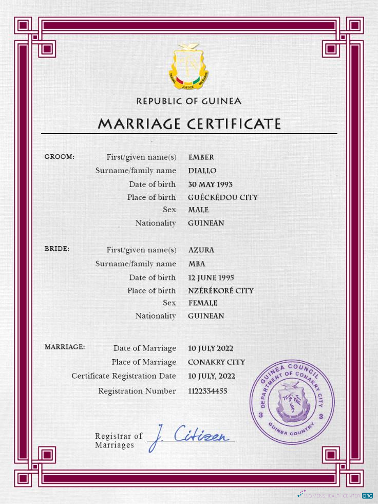 Профессиональный Скачать Guniea Marriage Certificate Photoshop Шаблон