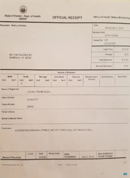 Качественный Скачать Hawaii Office Health Status Monitoring Death Certificate Photoshop Шаблон