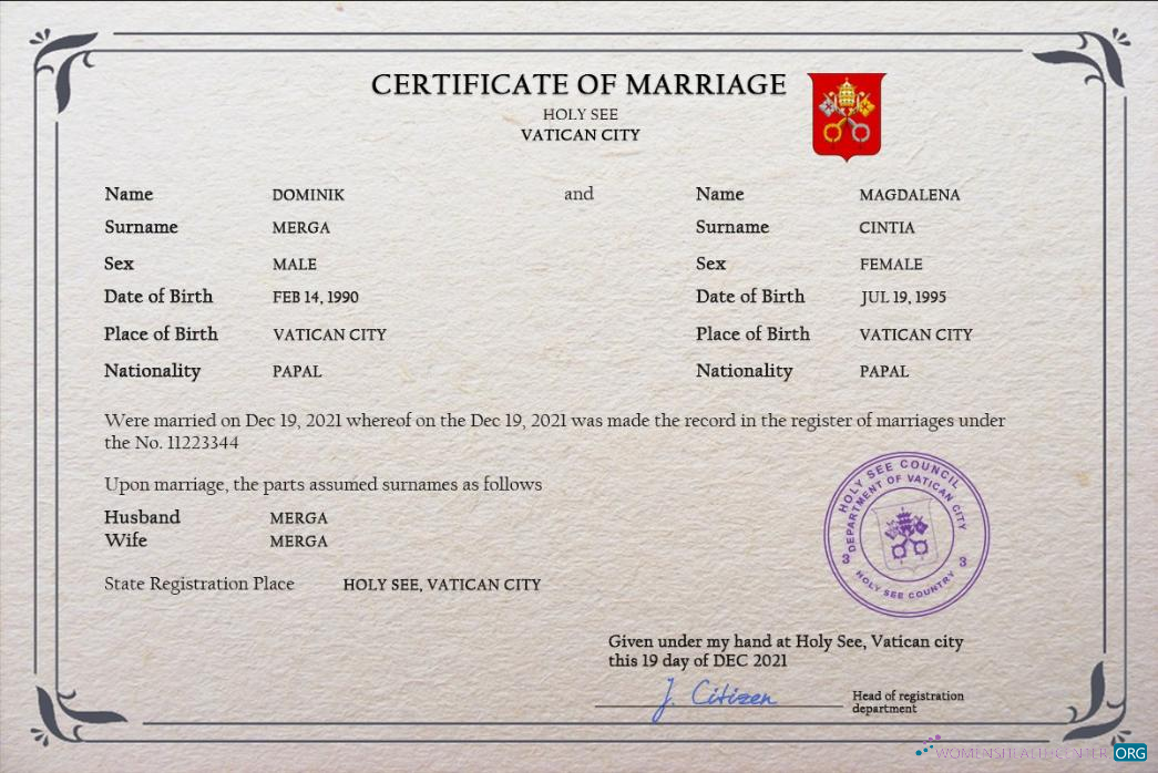 Премиум Скачать Holy See Marriage Certificate PSD Шаблон Photoshop Шаблон
