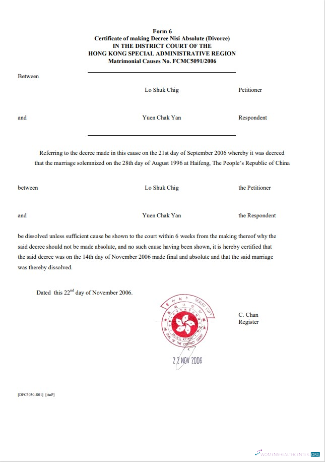 Качественный Скачать Hong Kong Divorce Certificate Шаблон в Word и PDF Формат FREE Photoshop Шаблон