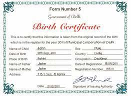 Качественный Скачать Индия Government Dehli Birth Certificate Photoshop Шаблон