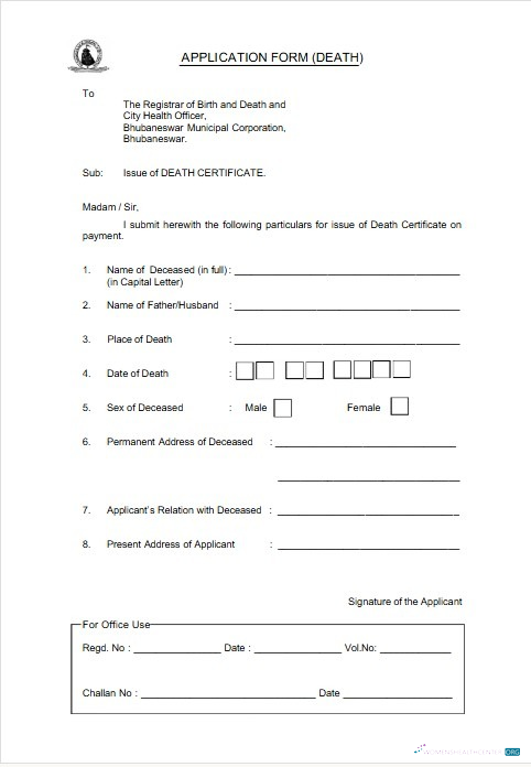 Редактируемый Скачать Индия Registrar Birth и Death и Сити Healthy Officer Death Certificate Photoshop Шаблон