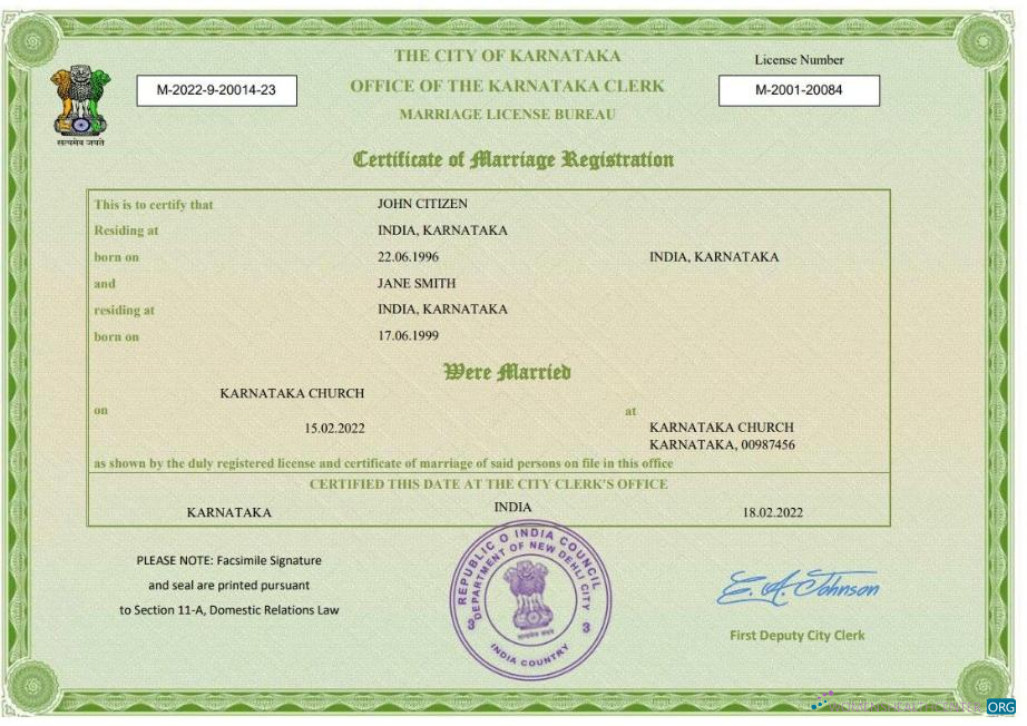 Качественный Скачать Индия Marriage Certificate Word и PDF Шаблон, Fully Editable Photoshop Шаблон