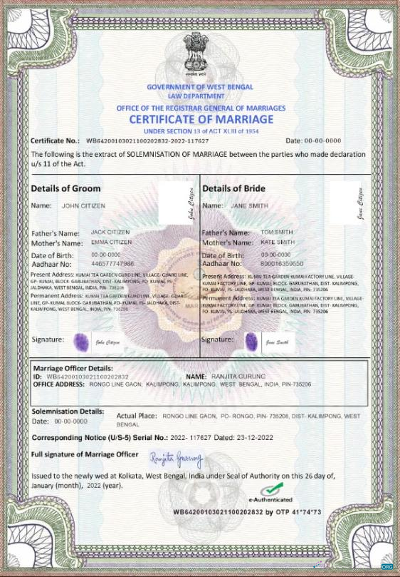Редактируемый Скачать Индия Marriage Certificate Шаблон в PSD Формат, Fully Editable Photoshop Шаблон