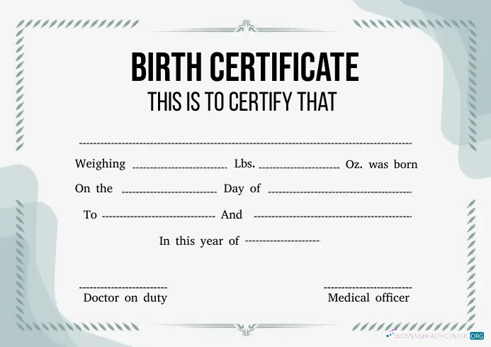 Качественный Скачать Medical Office Birth Certificate Photoshop Шаблон