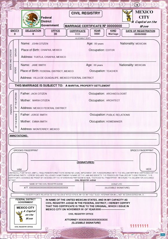 Качественный Скачать Мексика Marriage Certificate Шаблон в PSD Формат Photoshop Шаблон