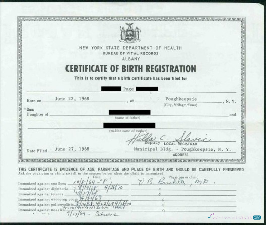 Реалистичный Скачать Новый York Bureau Vital Records Albany Birth Certificate Photoshop Шаблон