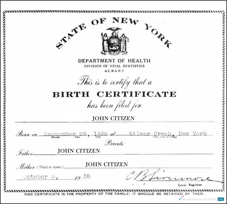 Премиум Скачать Новый York Департамент Health Division Vital Statistics Birth Certificate Photoshop Шаблон