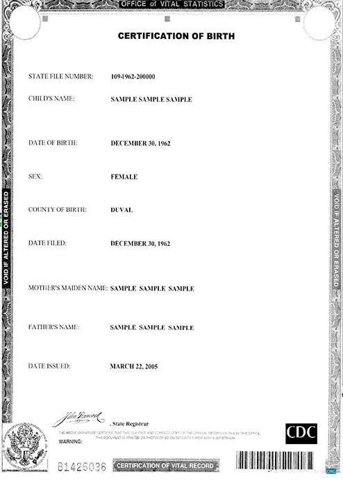 Реалистичный Скачать Office Vital Statistics Birth Certificate Photoshop Шаблон