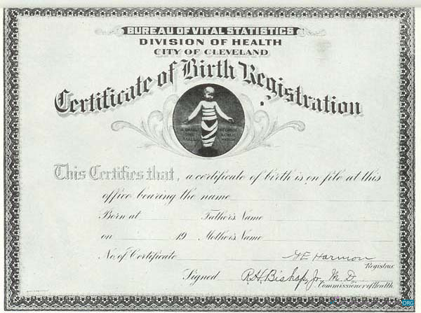Профессиональный Скачать Ohio Division Health Birth Certificate Photoshop Шаблон