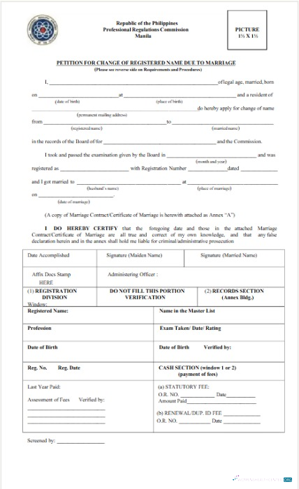 Премиум Скачать Филиппины Professional Regulations Комиссия Name Change Certificate Photoshop Шаблон