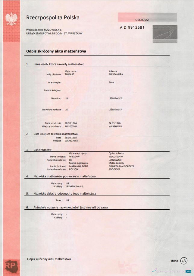 Профессиональный Скачать Польша Marriage Certificate Шаблон в Word и PDF Формат, Розовый Photoshop Шаблон