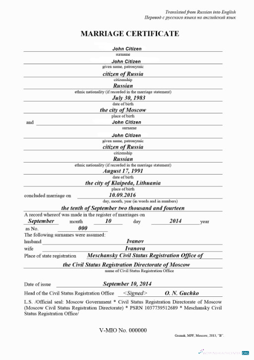 Премиум Скачать Россия Civil Status Registration Office Marriage Certificate Photoshop Шаблон