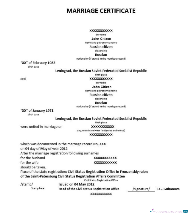 Качественный Скачать Россия Head Civil Status Registration Office Marriage Certificate Photoshop Шаблон
