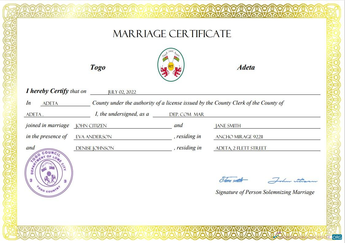 Качественный Скачать Того Marriage Certificate Word и PDF Шаблон Photoshop Шаблон