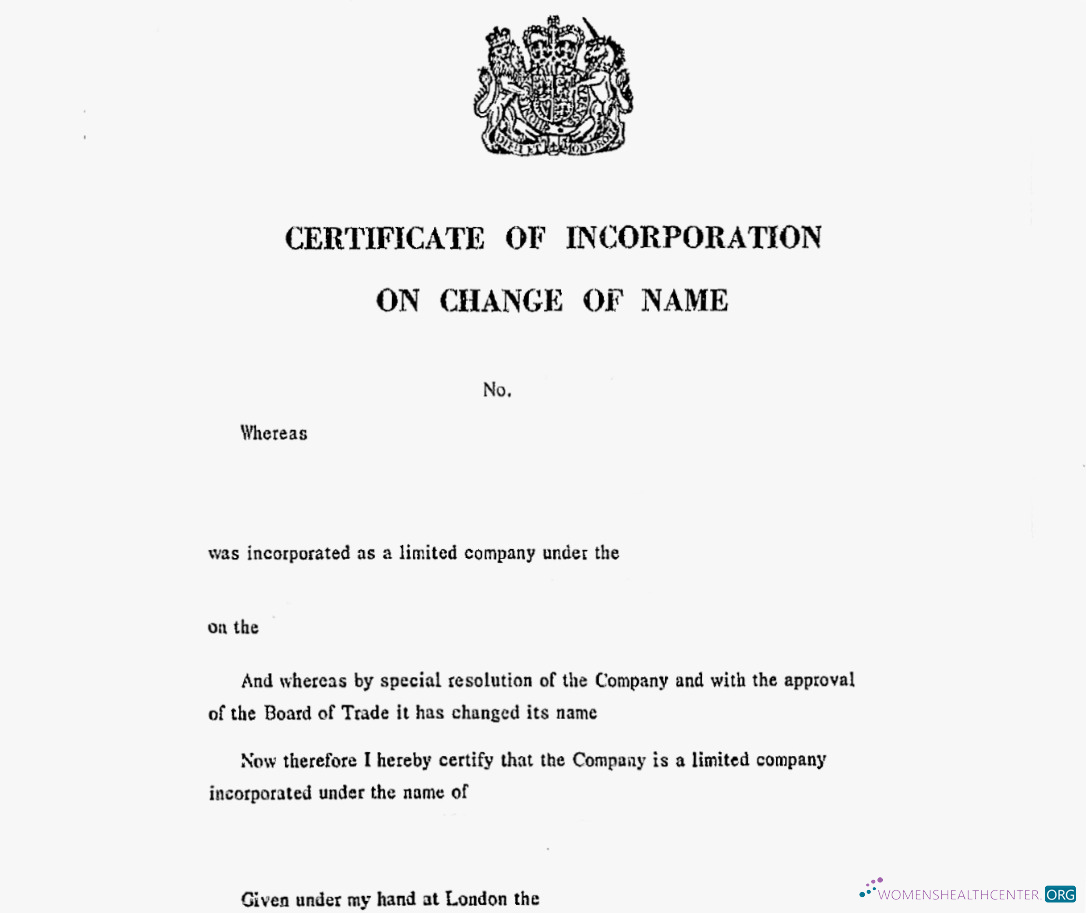 Профессиональный Скачать UK Certificate Incorporation Change Name Photoshop Шаблон