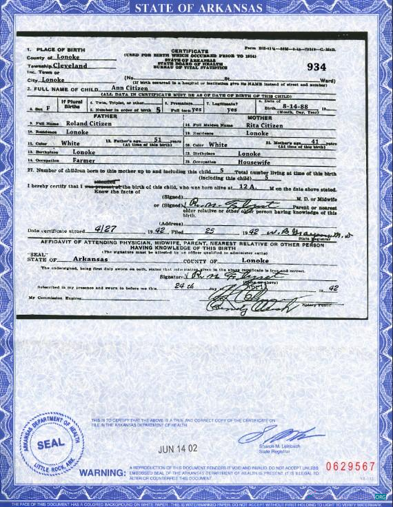 Премиум Скачать USA Arkansas Государственный Birth Certificate Шаблон в PSD Формат Photoshop Шаблон