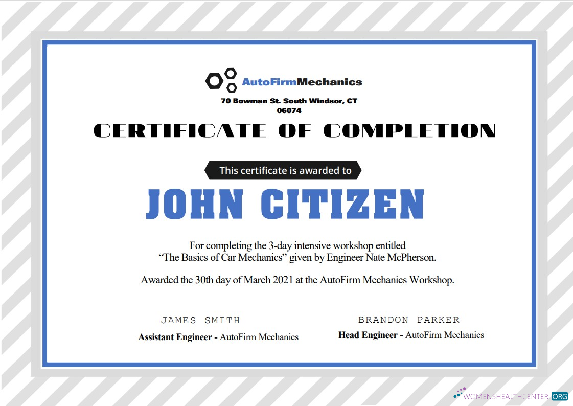 Профессиональный Скачать USA Car Workshop Experience Certificate Шаблон в Word и PDF Формат Photoshop Шаблон