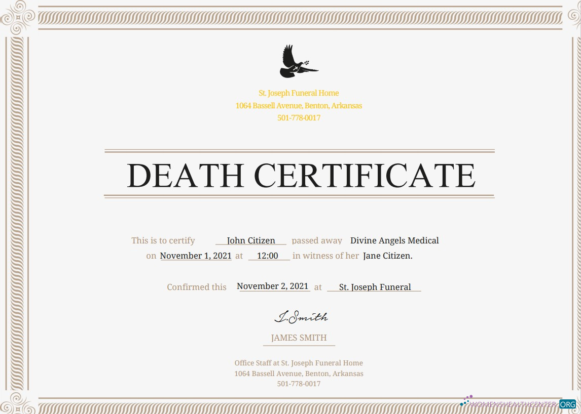 Премиум Скачать USA Certificate Death Photoshop Шаблон