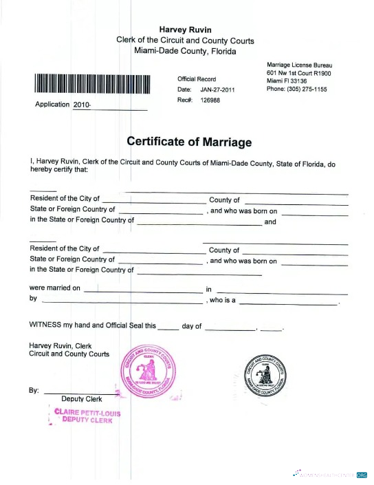 Качественный Скачать USA Circuit и Каунти Courts Florida Marriage Certificate Photoshop Шаблон