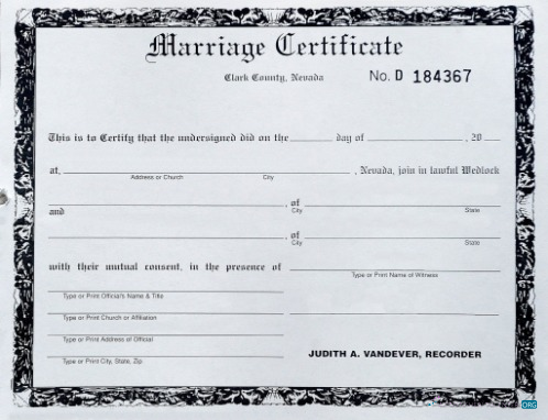 Премиум Скачать USA Clark Каунти Nevada Marriage Certificate Photoshop Шаблон