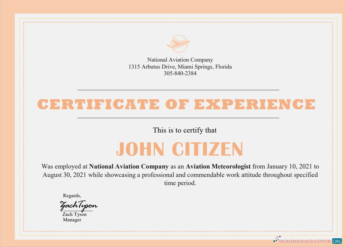 Реалистичный Скачать USA Компания Experience Cert Photoshop Шаблон