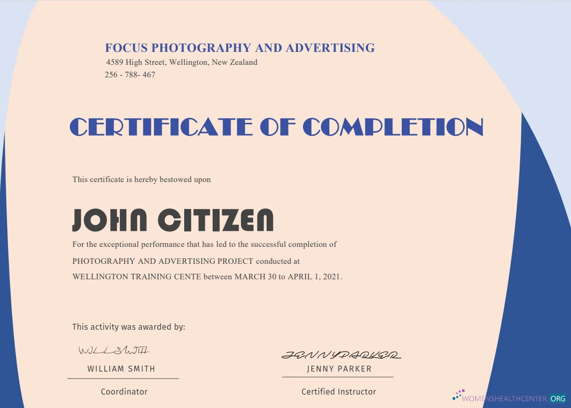 Премиум Скачать USA Completion Certificate Шаблон в Word и PDF Формат Photoshop Шаблон