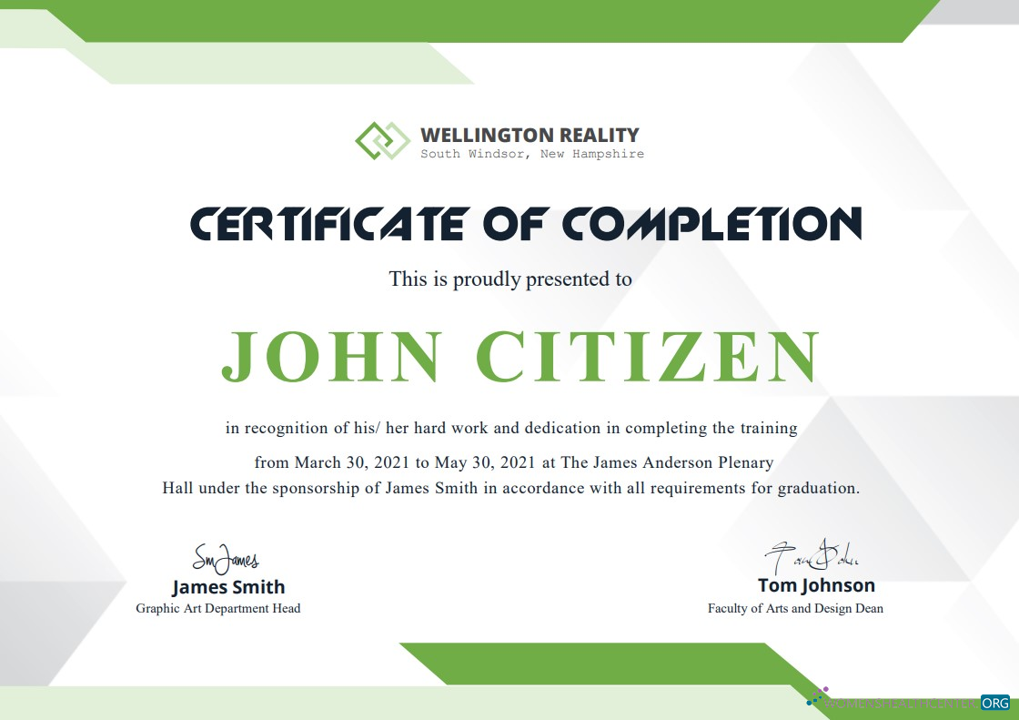Редактируемый Скачать USA Completion Certificate Шаблон в Word и PDF Формат, Версия 2 Photoshop Шаблон