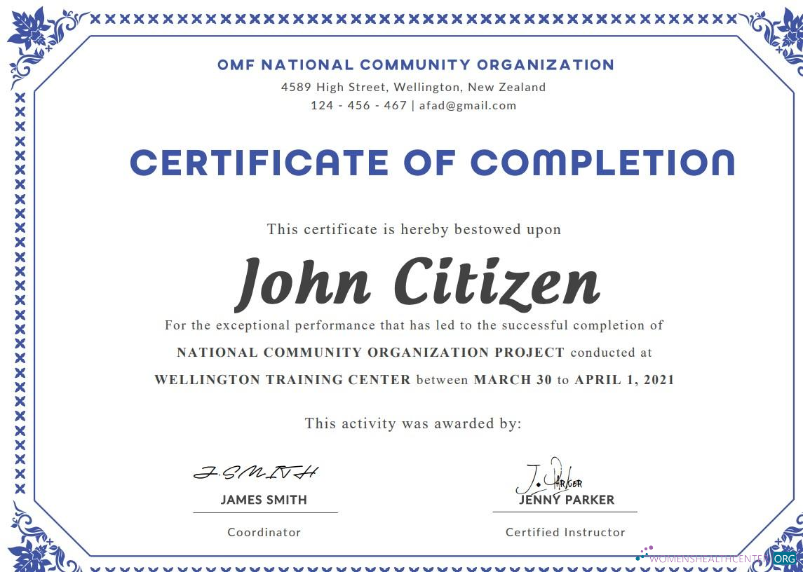 Профессиональный Скачать USA Completion Certificate Шаблон в Word и PDF Формат, Версия 3 Photoshop Шаблон