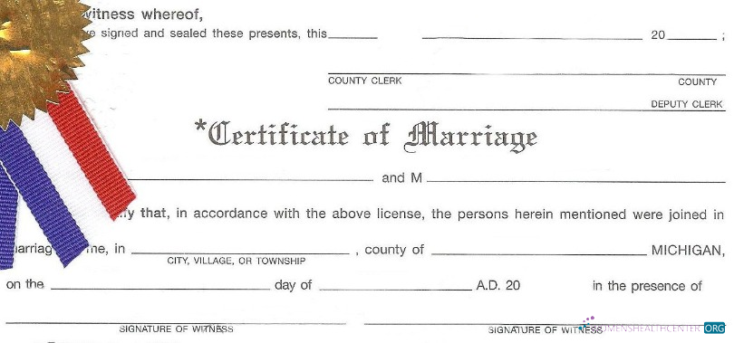 Редактируемый Скачать USA Каунти Michigan Marriage Certificate Photoshop Шаблон