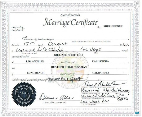 Профессиональный Скачать USA Каунти Clerk Nevada Marriage Certificate Photoshop Шаблон