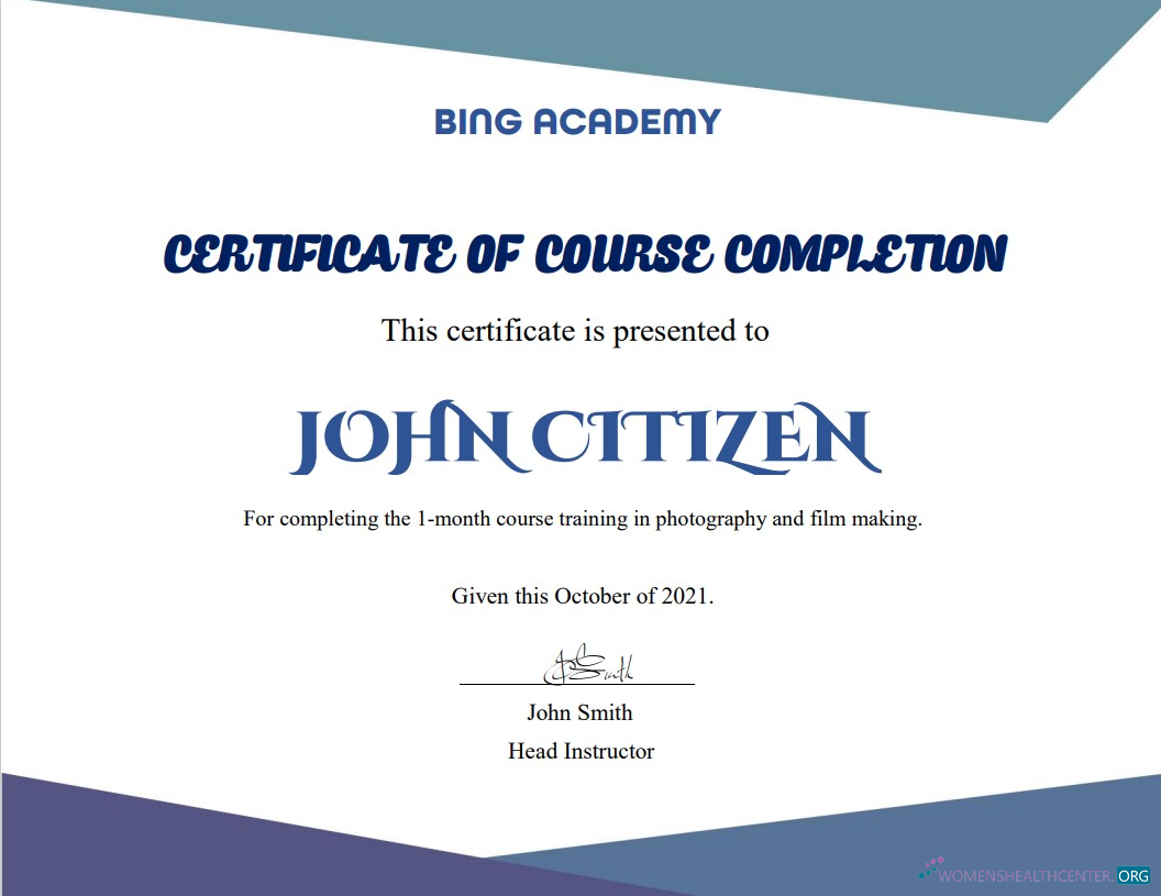 Реалистичный Скачать USA Course Completion Certificate Шаблон в Word и PDF Формат Photoshop Шаблон