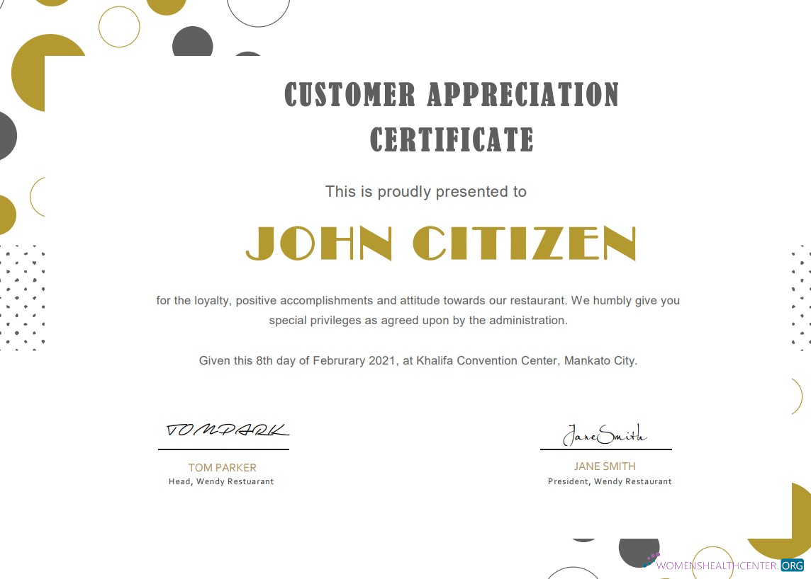 Редактируемый Скачать USA Customer Appreciation Certificate Шаблон в Word и PDF Формат Photoshop Шаблон