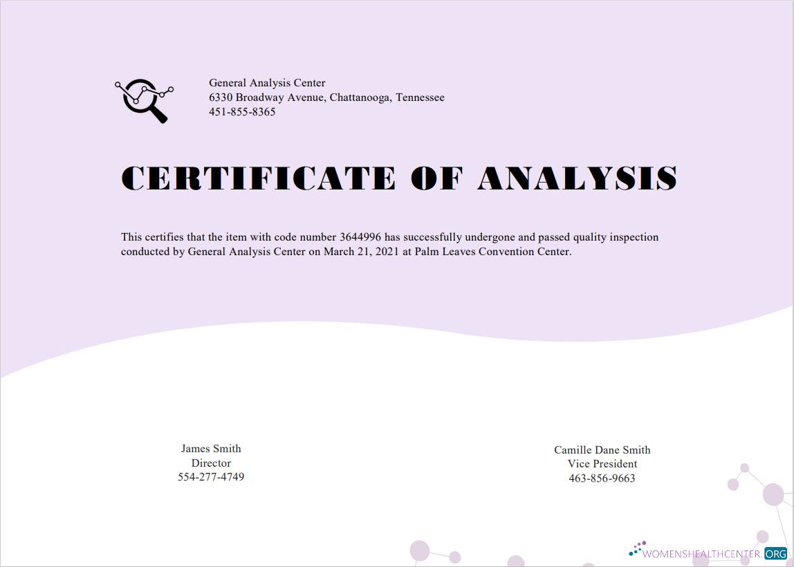 Реалистичный Скачать USA General Analysis Cert Photoshop Шаблон