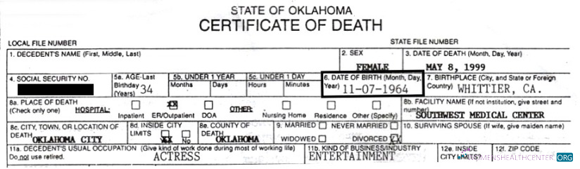 Премиум Скачать USA Government Oklahoma Death Certificate Photoshop Шаблон