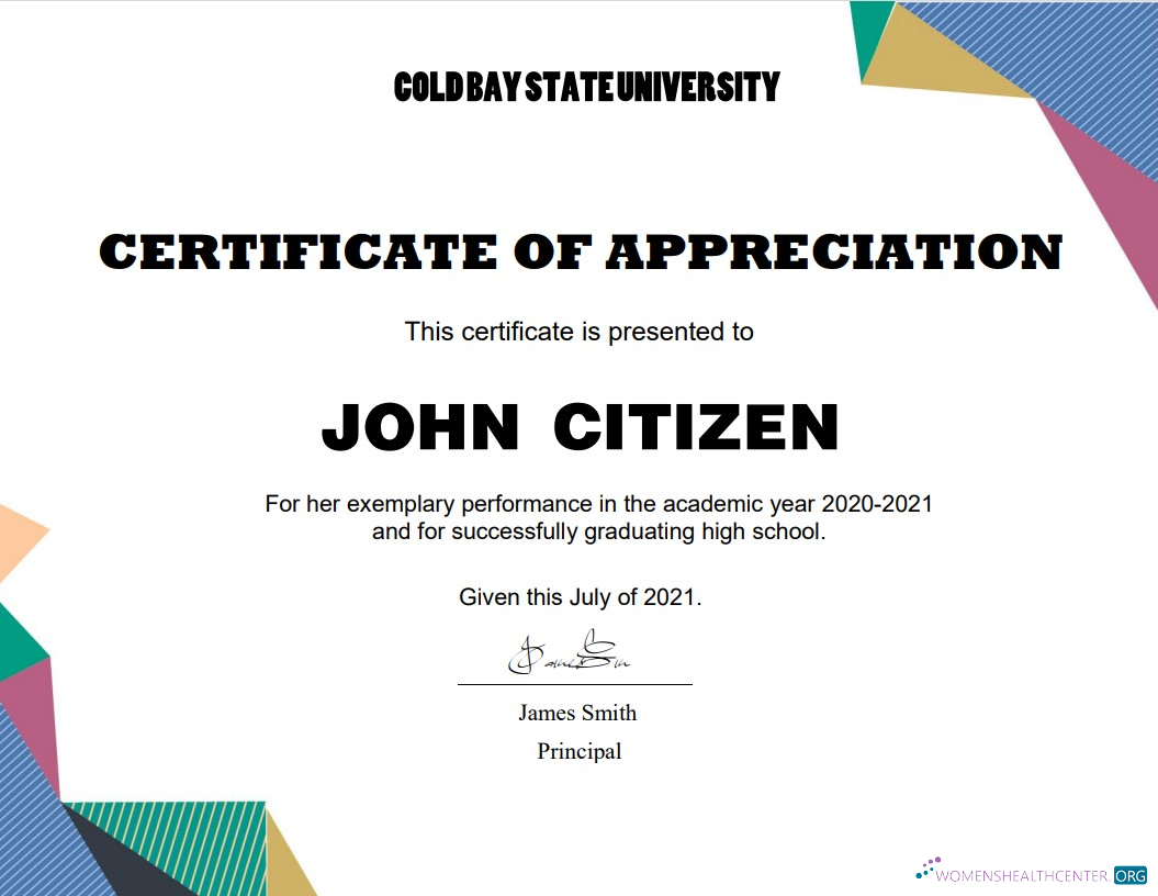 Качественный Скачать USA Graduation Appreciation Certificate Шаблон в Word и PDF Формат Photoshop Шаблон