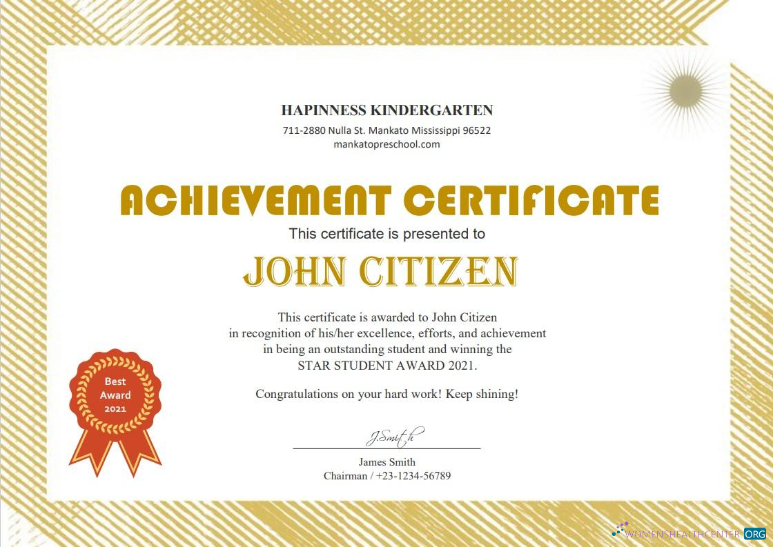 Качественный Скачать USA Kindergarten Certificate Шаблон в Word и PDF Формат Photoshop Шаблон