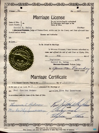 Премиум Скачать USA Lorain Каунти Marriage Certificate Photoshop Шаблон