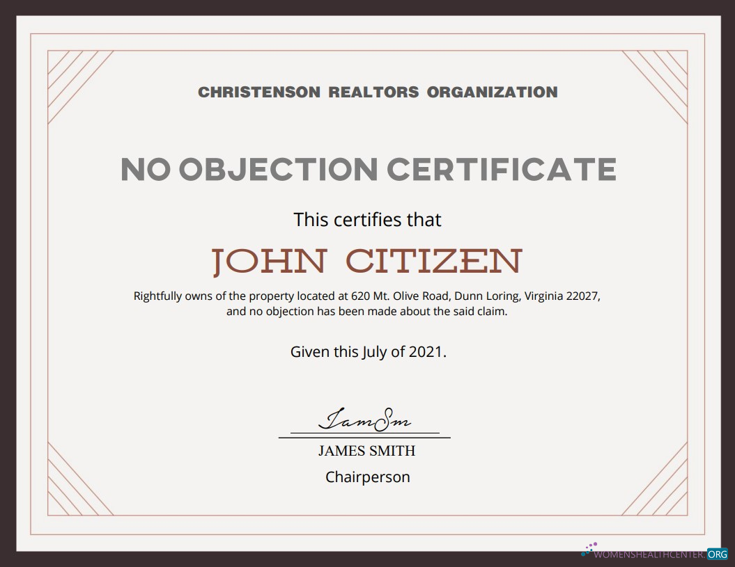 Качественный Скачать USA No Objection Cert Photoshop Шаблон