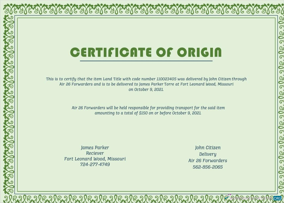 Качественный Скачать USA Origin Cert Photoshop Шаблон