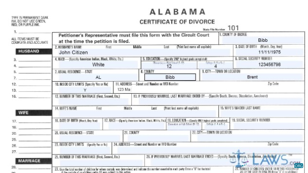 Реалистичный Скачать USA Petitioner's Representative Divorce Certificate Photoshop Шаблон