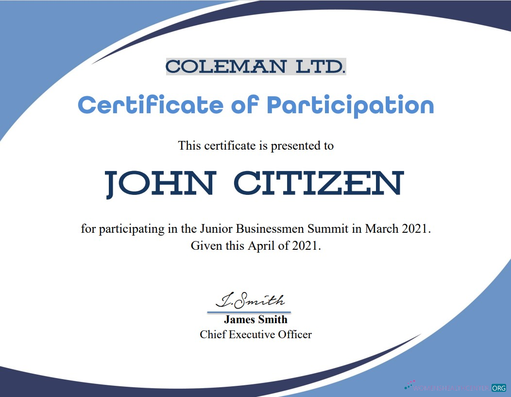 Премиум Скачать USA Program Participation Cert Photoshop Шаблон