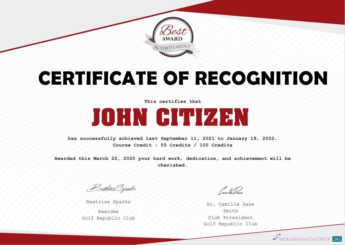 Профессиональный Скачать USA Recognition Cert Версия 2 Photoshop Шаблон