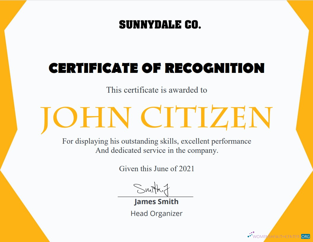 Редактируемый Скачать USA Recognition Certificate Photoshop Шаблон