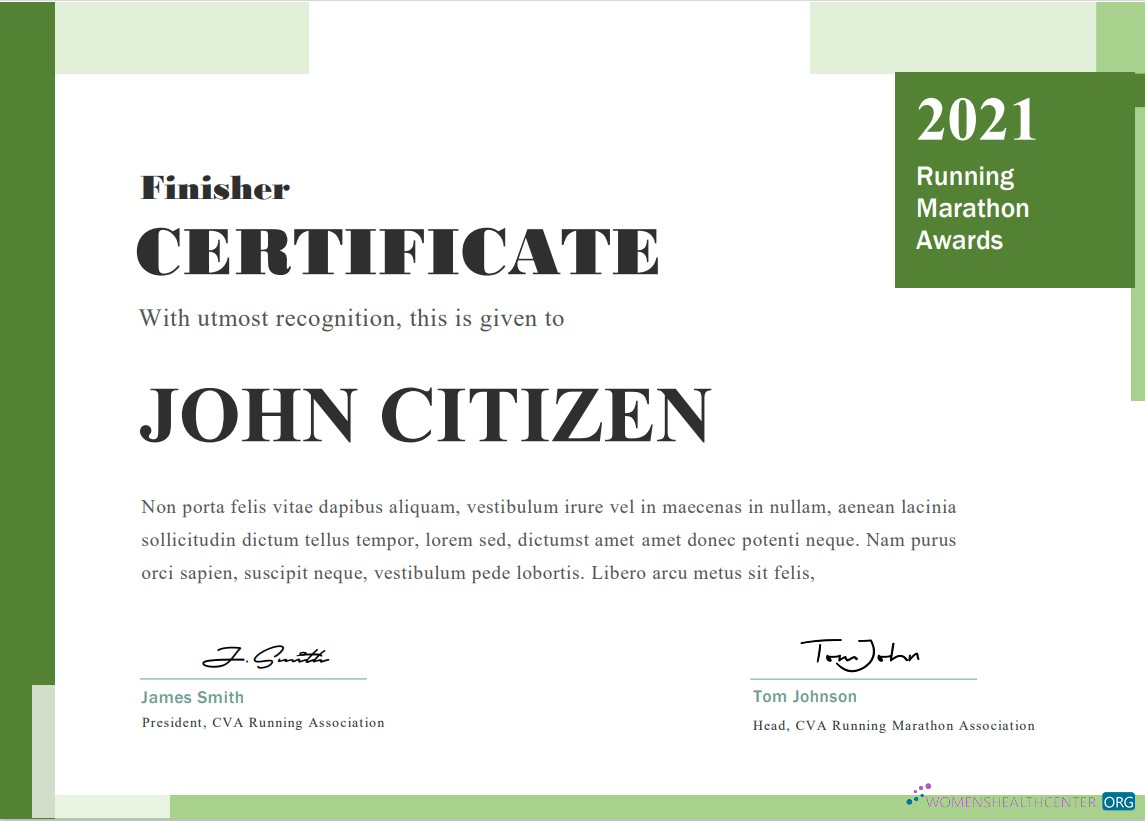 Редактируемый Скачать USA Running Award Cert Photoshop Шаблон
