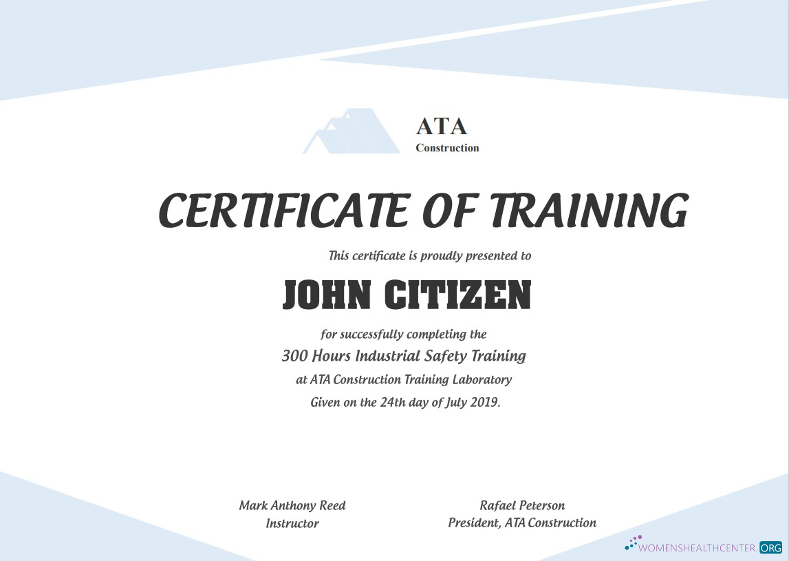 Премиум Скачать USA Safety Training Cert Photoshop Шаблон